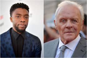 In his acceptance speech, Hopkins (right) said 'I want to pay tribute to Chadwick Boseman, who was taken from us far too early' (Photos: Getty Images)