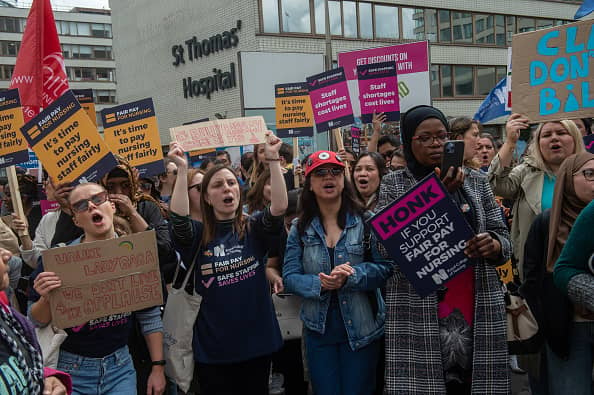  Royal College of Nursing said just over 43% took part in the ballot, below the 50% threshold to call for a strike action.  (Guy Smallman/Getty Images)