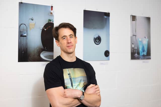 James Mishreki, founder of Life Supplies pictured at The Ick-xibition which is on until Saturday 20 January at Spazio Leone, Hackney Downs, London