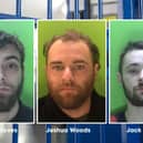 Callum Groves, Joshua Woods, and Jack Weston charged a convenience store and threatened a shopkeeper. 
