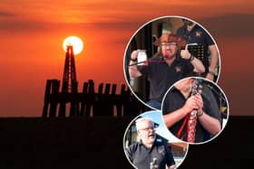 A popular sea shanty crew lead a boozy sunset sing-along outside an RNLI station