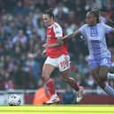 Maelys Mpome of Brighton and Hove Albion was stretchered off at the Emirates Stadium