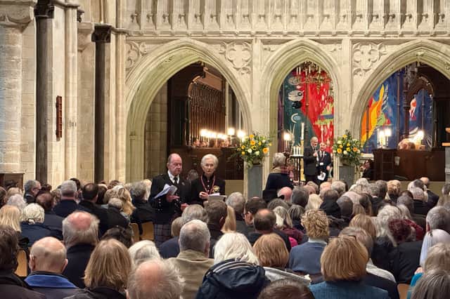 Dame Patricia Routledge's funeral at Chichester Cathedral - pic by Henry Bryant