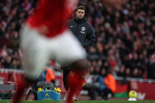 Brighton boss Fabian Hurzeler was frustrated by the first half performance against Arsenal at the Emirates