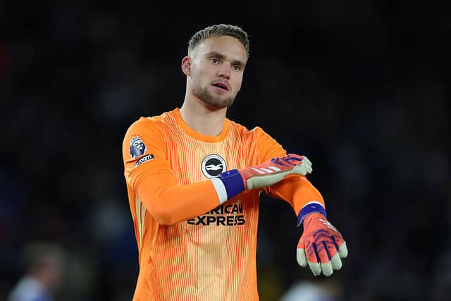 Brighton goalkeeper Bart Verbruggen could not stop Harry Wilson's late freekick at Fulham