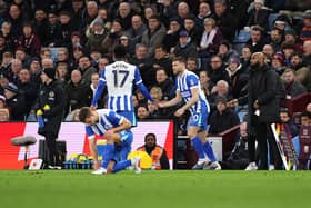 James Milner is introduced to the action at Aston Villa