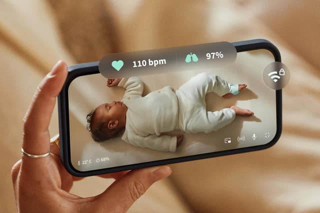 The Owlet Dream Sock is a wearable smart baby monitor that tracks pulse rate, oxygen levels and sleep through a companion app