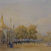 Painting by Joseph Nash from the Pavilion’s collection Lawns of the Royal Pavilion -Credit Brighton & Hove Museums