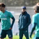 Brighton boss Fabian Hurzeler keeps a close eye on charges ahead of their Conference League clash