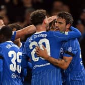 Brighton enjoy the fourth goal against Kauno Zalgiris