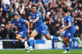 Brighton's Diego Gomez celebrates his strike against Crystal Palace