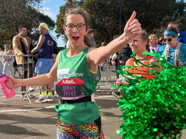 A charity worker from Midhurst has just completed the Great South Run, raising over £1,000 for Chichester-based homelessness charity Stonepillow. Photo: Jenny Jackson.