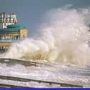 Storm force waves hitting the Bandstand