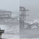 Part of Brighton’s West Pier collapsed into the sea in Storm Austen on Friday.