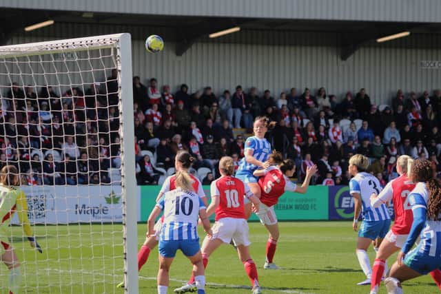 Caitlin Hayes rose highest to double the Albion's advantage | Ella Linscott