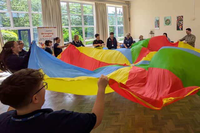Cllr Duncan Pascoe, Mayor of Haywards Heath, taking part in an activity at a local session run by Kangaroos Mid Sussex.
