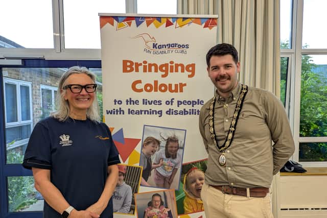 Cllr Duncan Pascoe, Mayor of Haywards Heath, and Emma Hunt, CEO of Kangaroos Mid Sussex