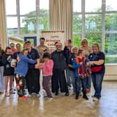 Cllr Duncan Pascoe, Town Mayor of Haywards Heath, with members, parents and staff of Kangaroos Mid Sussex