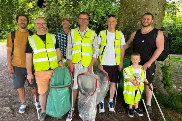 A Band of Brothers litter pick in Eastbourne park