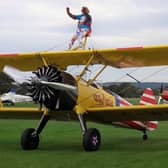 Tricia completing her first Wing Walk in 2021