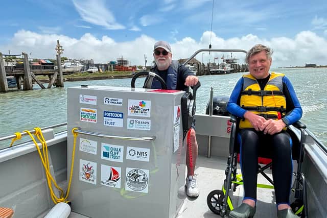 Rye Harbour Sailability Wheelyboat in action