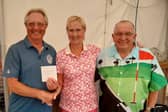 Overall winner Paul Manfield with Lady Captain Christine Mianowski and Senior Secretary Wayne Funnell.