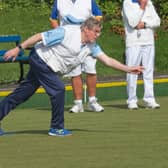 Shoreham BC member and Sussex Bowls Honorary Secretary Rod McBeth in action