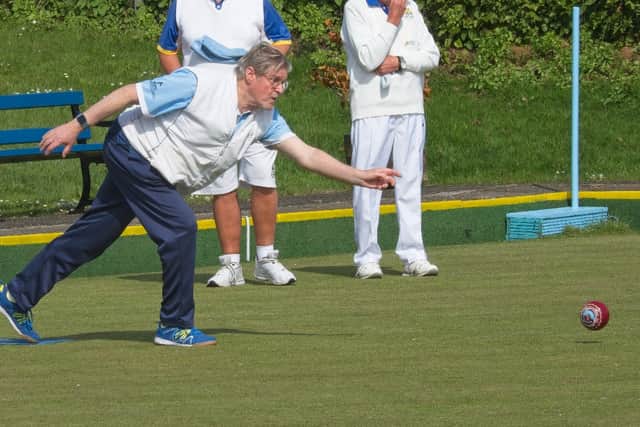 Shoreham BC member and Sussex Bowls Honorary Secretary Rod McBeth in action