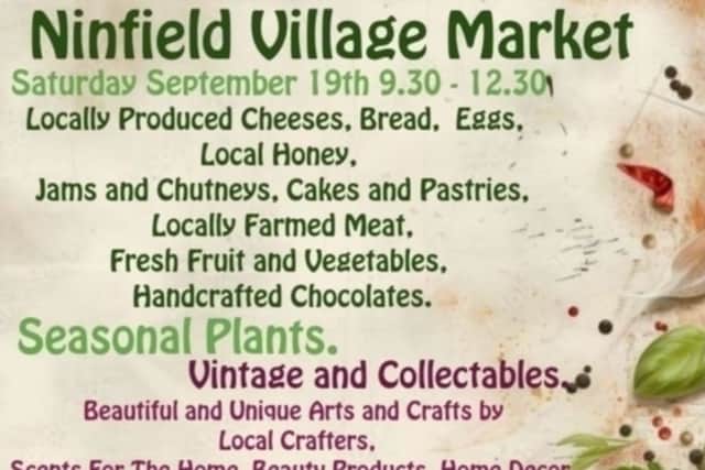 Saturday 19th September 9.30-12.30pm
Ninfield Memorial Hall