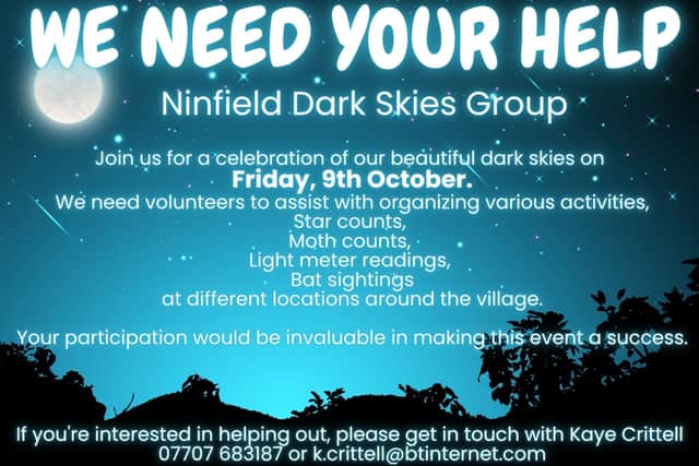 Amazing Dark Skies Event in Ninfield, Friday 9th October.
