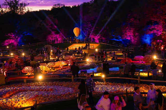 Tulleys Farm Rides Tulleys lights up the night sky as Pumpkin Nights returns near Crawley