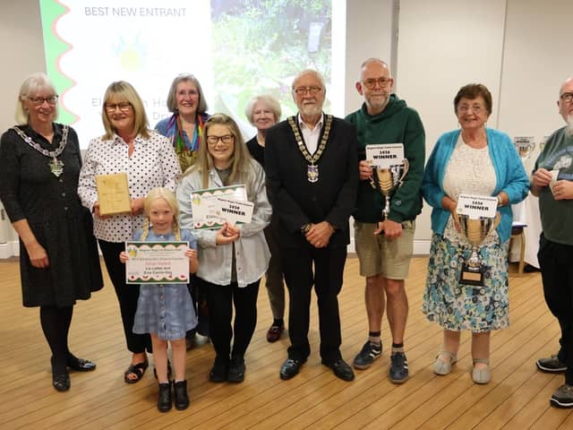 Winners from the In Bloom Awards Evening, with the Mayor, Chair of ADC and one of the sponsors