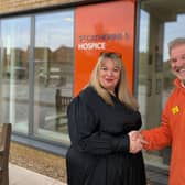 Natalie Blunt and Giles Tomsett at St Catherine’s Hospice