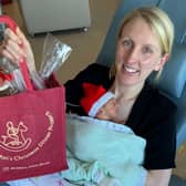 Emma with her hamper.
