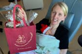 Emma with her hamper.