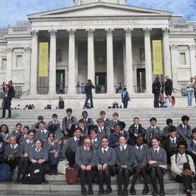 St Richard's pupils outside the British Museum