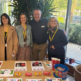 Specialist burns nurses from Queen Victoria Hospital NHS Foundation Trust with Haskins Snowhill Garden Centre Manager