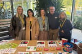 Specialist burns nurses from Queen Victoria Hospital NHS Foundation Trust with Haskins Snowhill Garden Centre Manager