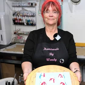 Wendy with some homemade bath bomb sharks. You can see them being made in a short film - see link in story