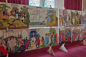 Hastings Embroidery on display at Hastings Town Hall