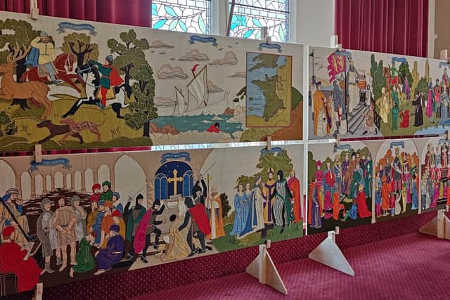 Hastings Embroidery on display at Hastings Town Hall