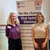 Lois Rowlands, HSCD manager, Jess Brown-Fuller MP, John Nash, HSCD chair at the charity's Together for Families event