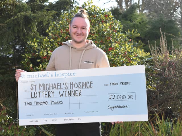 Prize winner with cheque