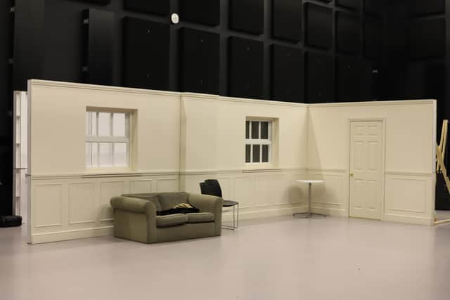The new set in the University's production room