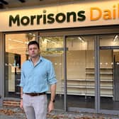 Chris outside the now closed Horley Post Office