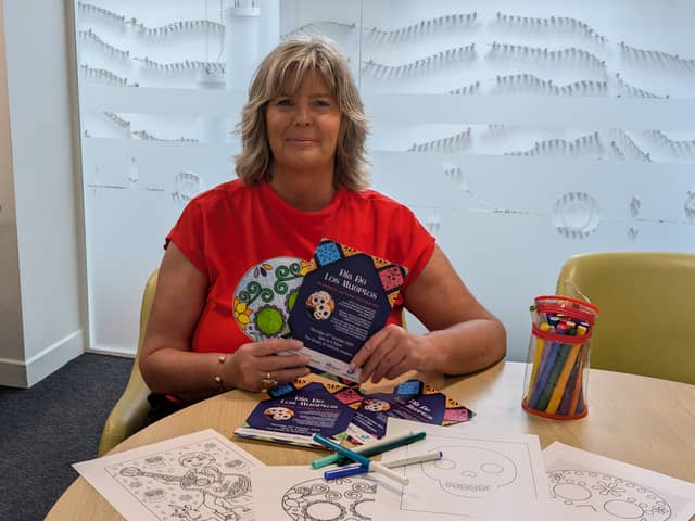 Head of Patient and Family Support, Ella Williams, getting ready for Dia de los Muertos.