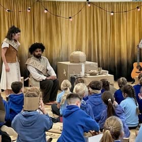 Performed with live music, puppetry and hands-on fun, the show invited children to use cut-outs to help bring the story to life. 