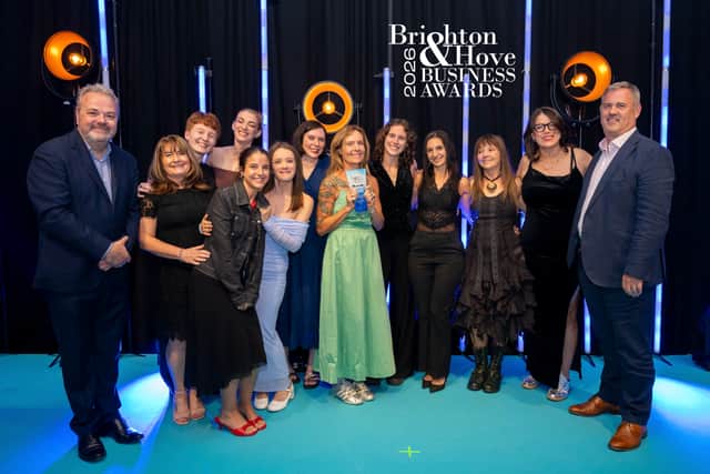 Shorter please
The Young Friends Kindergarten team proudly collects their award at the Brighton & Hove Business Awards.