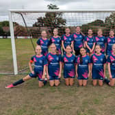 Horsham Eagles Under 13s Squad sporting their home kitted supported by main club sponsor Breathe HR