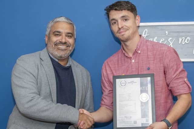 Jamie Braganza, Anavo’s founder (left) and Alex Mendonca, home manager at Lindridge (right)